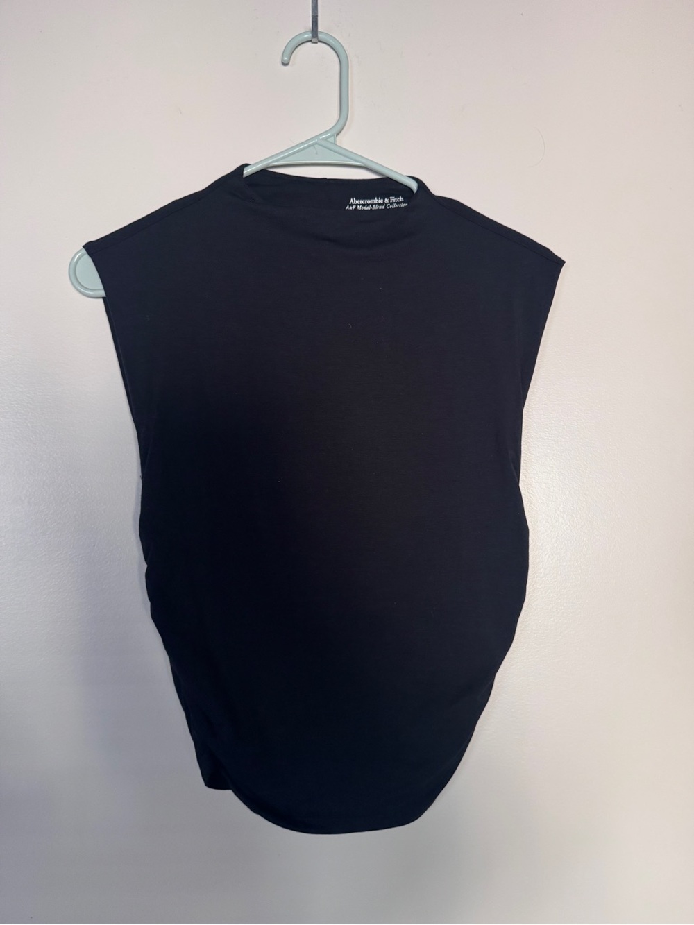Abercrombie & Fitch Black cinched waist mockneck tank